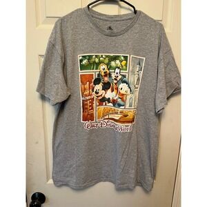 Disney WDW Mickey and Friends Grey Crew Neck Graphic Tee‎ XL